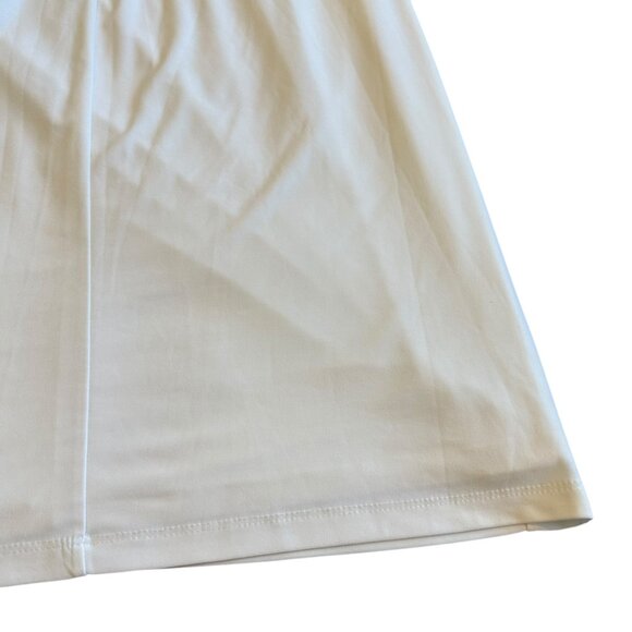 Lauren Ralph Lauren White Shift Dress Ruched Sleeveless Ruffle Stretch Size 14 - Picture 8 of 11
